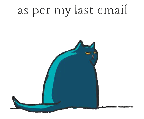 Blue Cat Illustration Sticker