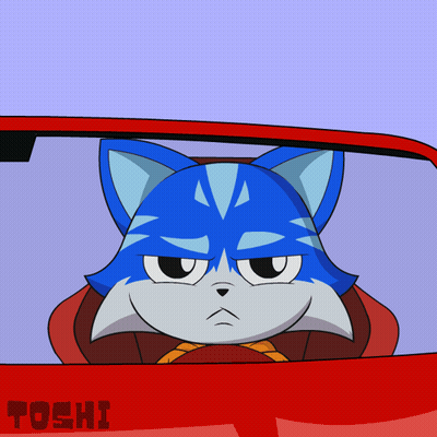Blue Cat In Red Car With Toshi GIF