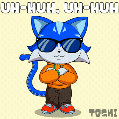 Blue Cat In Sunglasses Saying Uh-Huh Uh-Huh GIF