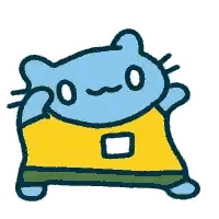 Blue Cat In Yellow Shirt And Green Shorts Sticker