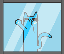Blue Cat Knocking Let Me In Meme GIF