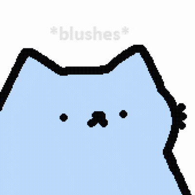 Blue Cat Pixel Art Blushing GIF