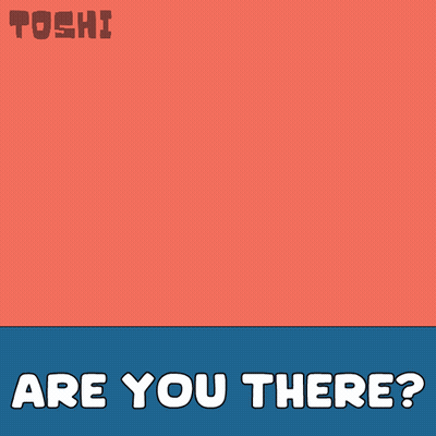 Blue Cat Poster Saying Are You There GIF