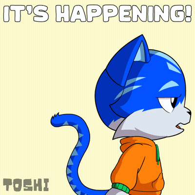 Blue Cat Saying It's Happening GIF