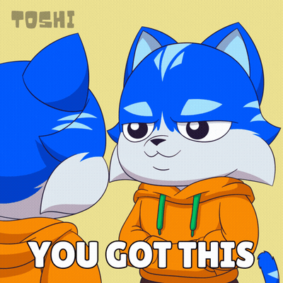 Blue Cat Saying You Got This GIF