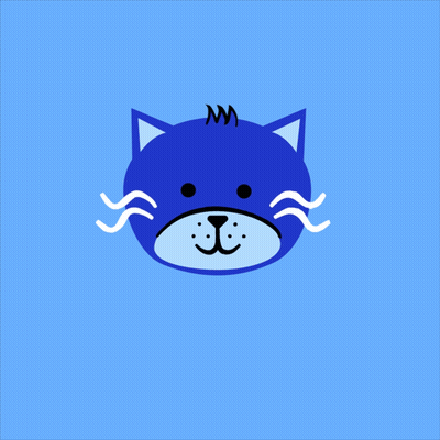 Blue Cat Says Love You With Red Heart GIF
