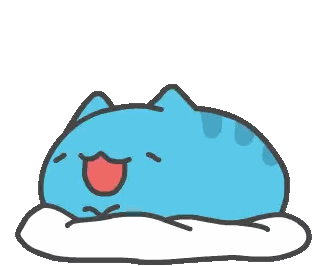 Blue Cat Sleeping On Pillow Sticker