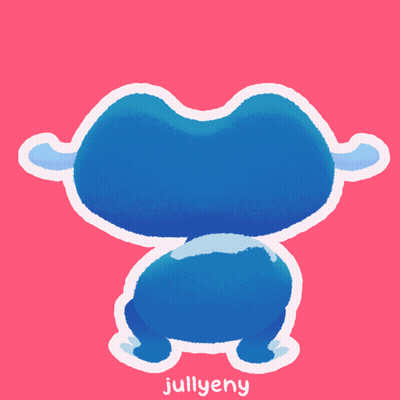Blue Cat Sticker Jullyeny GIF