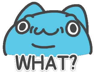 Blue Cat Sticker Saying What Sticker