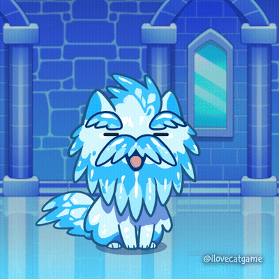 Blue Cat With Mustache Says Ilovecatgame GIF