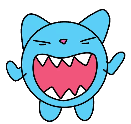 Blue Cat With Pink Nose Sticker