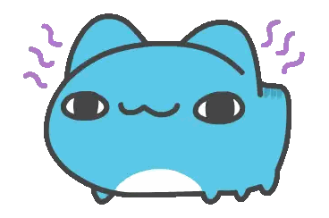 Blue Cat With Purple Swirls Sticker