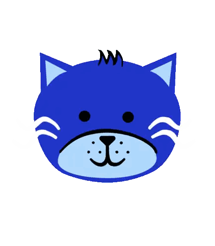 Blue Cat With Red Heart Love You Sticker