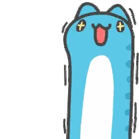 Blue Cat With Red Mouth And Yellow Eyes Sticker