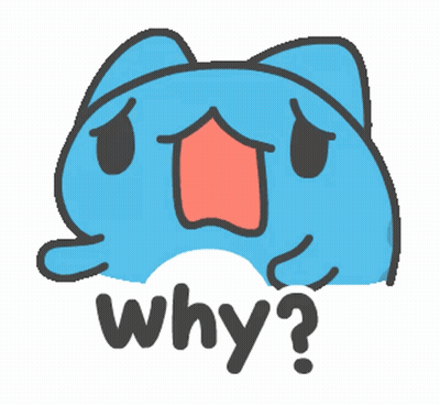 Blue Cat With Red Nose Asking Why GIF