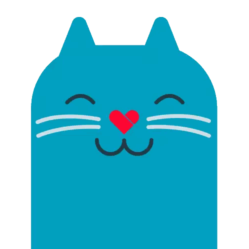 Blue Cat With Red Tongue And Mera Sticker