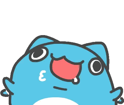 Blue Cat With Red Tongue And Number 3 Sticker