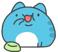 Blue Cat With Red Tongue Sticker