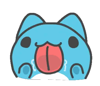 Blue Cat With Red Tongue Sticker