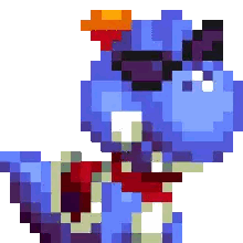 Blue Cat With Sunglasses And Red Bow Tie Sticker