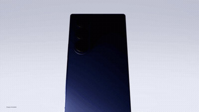 Blue Cell Phone With Three Cameras GIF
