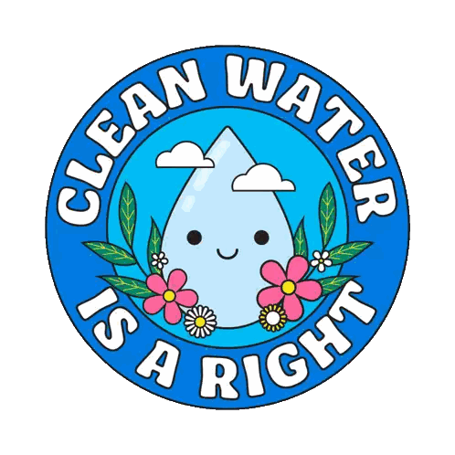 Blue Circle Saying Clean Water Is A Right Sticker