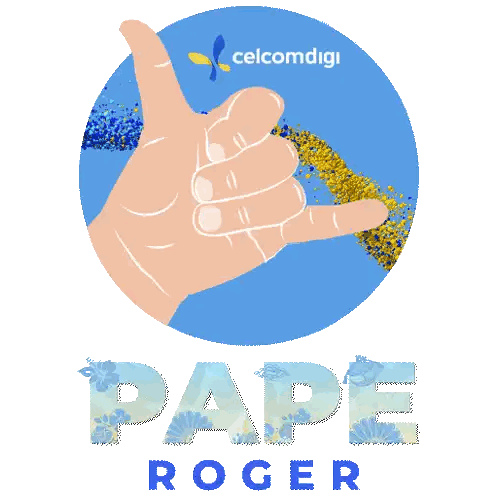 Blue Circle Thumbs Up Pape Roger Sticker