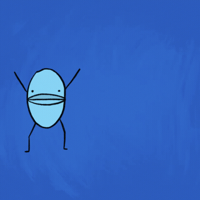 Blue Circle With Arms And Legs GIF