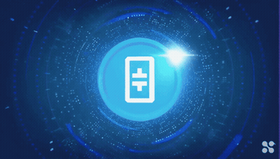 Blue Circle With Cell Phone Icon GIF