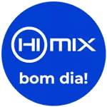 Blue Circle With Hi Mix Bom Dia Sticker