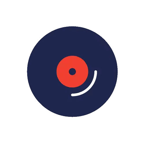 Blue Circle With Red Center Sticker