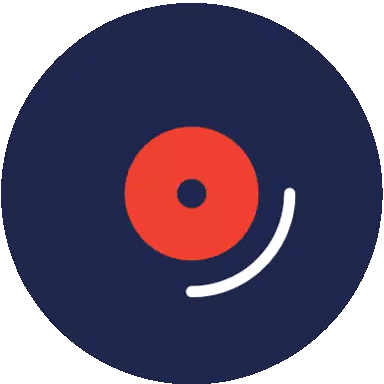 Blue Circle With Red Circle And White Line Sticker