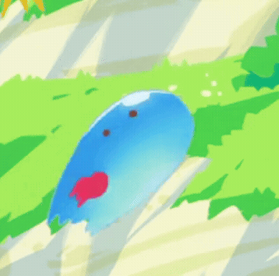 Blue Circle With Red Swirl Floating GIF