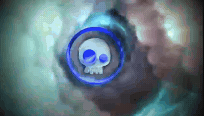 Blue Circle With Skull GIF