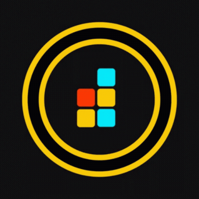Blue Circle With Squares GIF