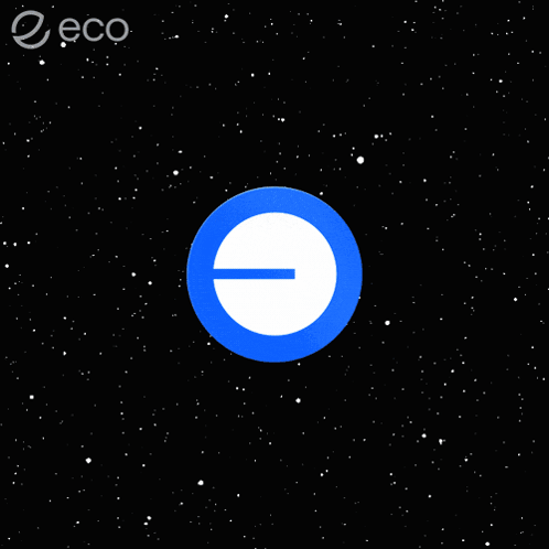Blue Circle With White E GIF