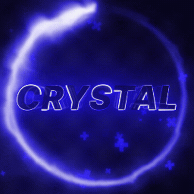 Blue Circle With Word Crystal Inside GIF
