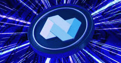 Blue Coin With White Cube GIF