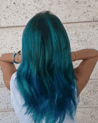 Blue Colored Hair Flip