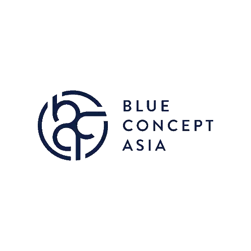 Blue Concept Asia Logo With Circle Sticker