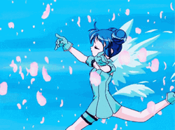 Blue Costumed Anime Girl Mint Aizawa GIF