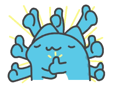 Blue Creature Giving Thumbs Up Sticker