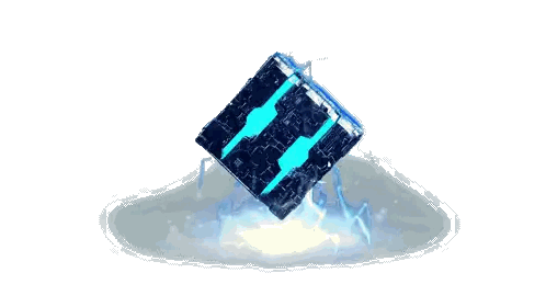 Blue Cube With Letter H Sticker