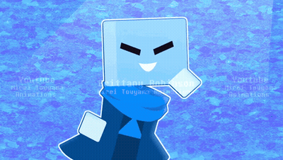 Blue Cube With Scarf And YouTube Logo GIF