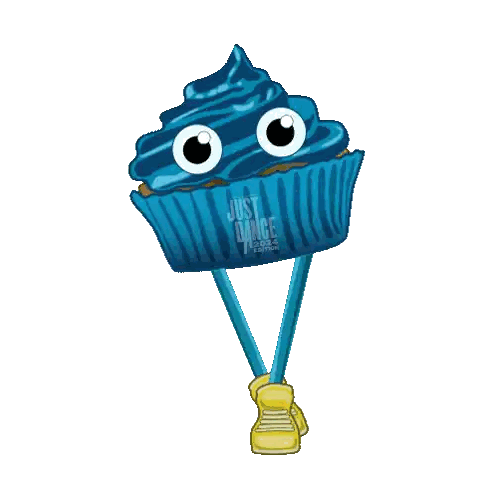 Blue Cupcake With Just Dance Text Sticker