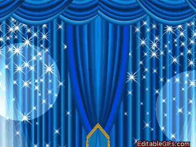 Blue Curtain With Sparkles Editablegifs.com