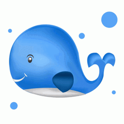 Blue Cute Whale GIF
