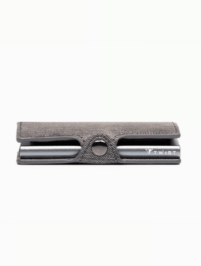 Blue Denim Wallet With Black Closure GIF
