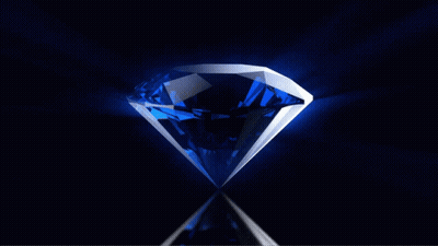 Blue Diamond Against Black Background GIF