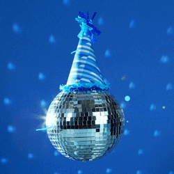 Blue Disco Ball Party Hat GIF